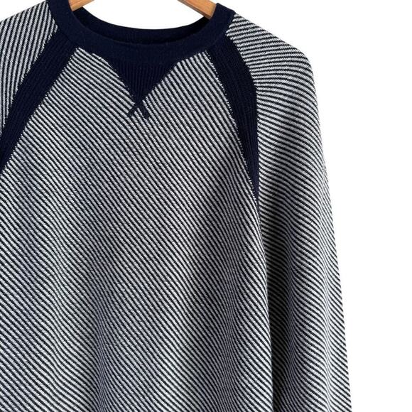 Toad & Co Strahlhorn Lambswool Crewneck Sweater in Navy Stripes, Size Small - Picture 5 of 10